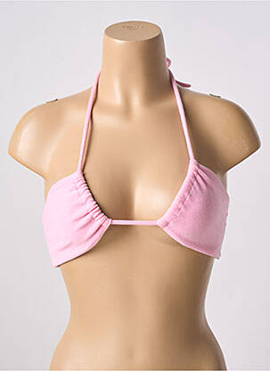 Haut de maillot de bain stretch haut triangles rose SANS MARQUE femme