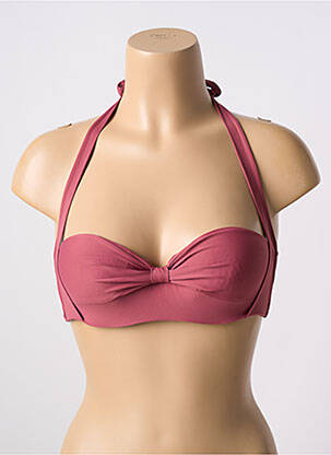 Haut de maillot de bain stretch haut soutien-gorge moulé rose SANS MARQUE femme