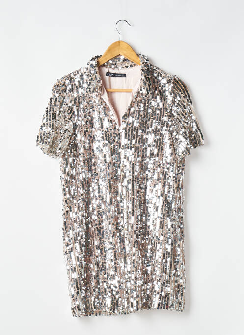 Robe courte argent ZARA pour femme