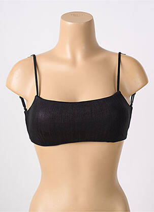 Haut de maillot de bain stretch haut soutien-gorge avec mousse de rembourrage amovible noir MISS OUT OF OFFICE femme