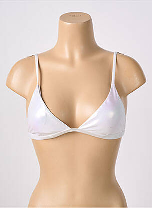 Haut de maillot de bain stretch haut soutien-gorge avec mousse de rembourrage amovible blanc MISS OUT OF OFFICE femme