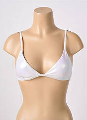 Haut de maillot de bain blanc MISS OUT OF OFFICE pour femme seconde vue