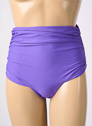Bas de maillot de bain tissage satiné culotte violet CALARENA femme