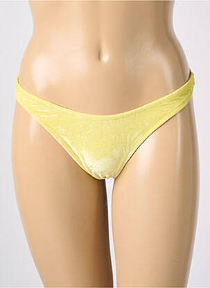Bas de maillot de bain effet matière satinée culotte jaune OFF DUTY BEACH CLUB femme