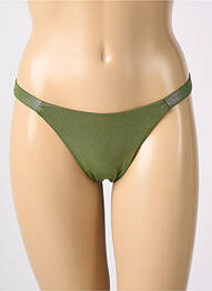 Bas de maillot de bain effet matière satinée bikini vert MISS OUT OF OFFICE femme