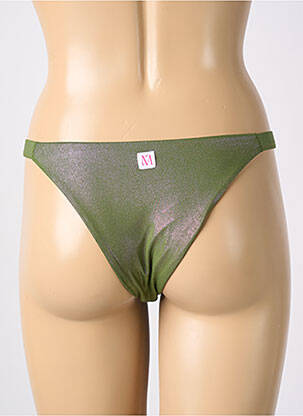 Bas de maillot de bain effet matière satinée bikini vert MISS OUT OF OFFICE femme