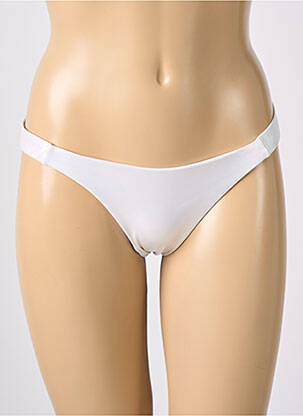 Bas de maillot de bain stretch bikini blanc MISS OUT OF OFFICE femme