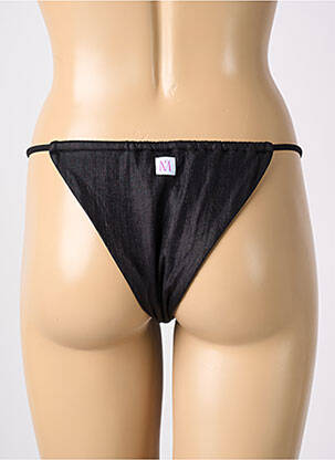 Bas de maillot de bain effet matière satinée bikini noir MISS OUT OF OFFICE femme