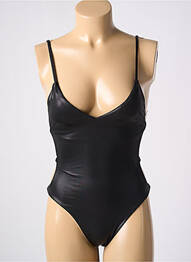 Maillot de bain 1 pièce effet matière satinée haut triangles noir MISS OUT OF OFFICE femme