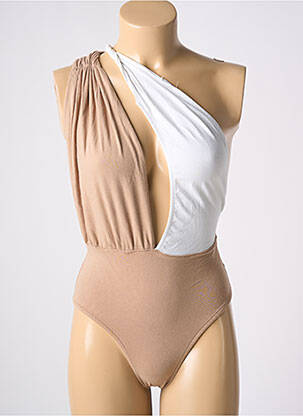 Maillot de bain 1 pièce stretch marron LUZ femme