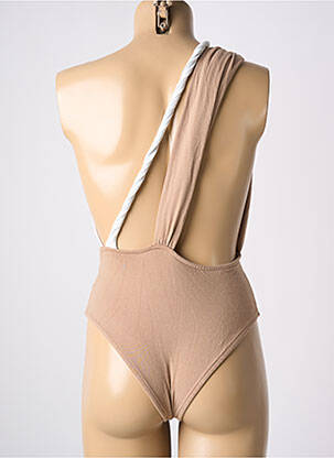 Maillot de bain 1 pièce stretch marron LUZ femme
