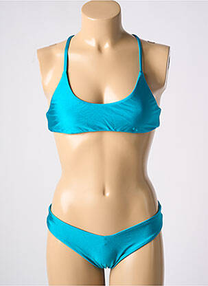 Maillot de bain 2 pièces stretch haut bandeau bleu GRINGA femme