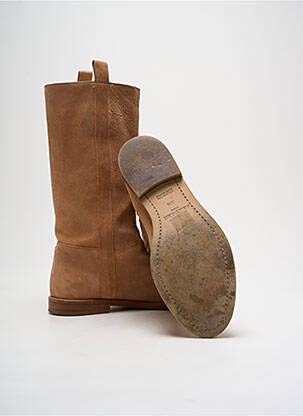 Bottes bout rond talon plat jusqu'à 3cm marron SARTORE femme