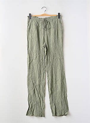 Pantalon droit taille élastique taille normale vert ZARA femme
