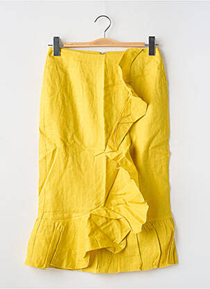 Jupe mi-longue taille à pinces jaune BODEN femme
