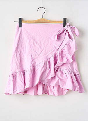 Jupe courte coupe évasée rose LOAVIES femme