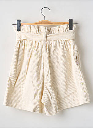 Short taille à pinces taille haute beige GRACE & MILA femme