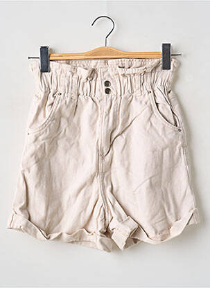 Short tissage denim taille haute beige H&M femme