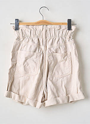 Short tissage denim taille haute beige H&M femme
