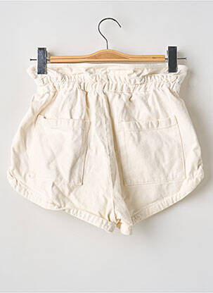 Short tissage denim taille haute beige MANGO femme