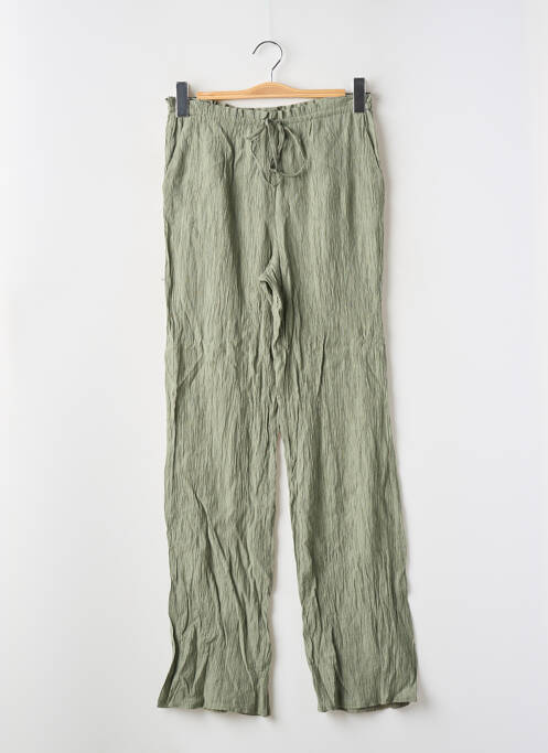 Pantalon droit taille élastique taille normale vert ZARA femme