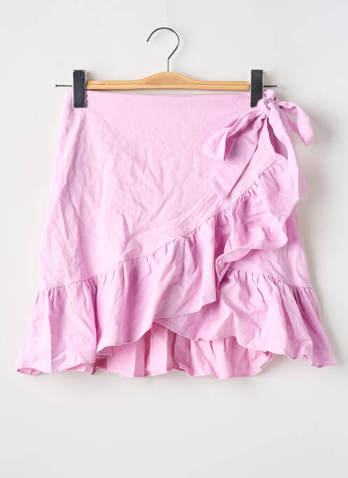 Jupe courte rose LOAVIES pour femme