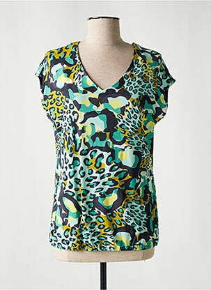 T-shirt col v manches courtes vert #144894 femme
