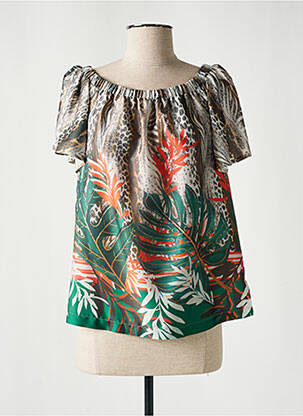 Blouse manches courtes manches courtes vert GREGORY PAT femme