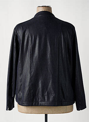Veste simili cuir poches bleu REVER MILE femme