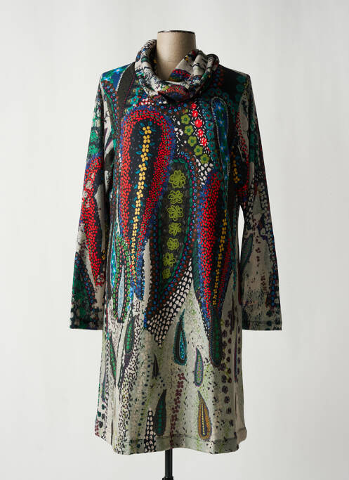 Robe mi-longue gris MALOKA pour femme