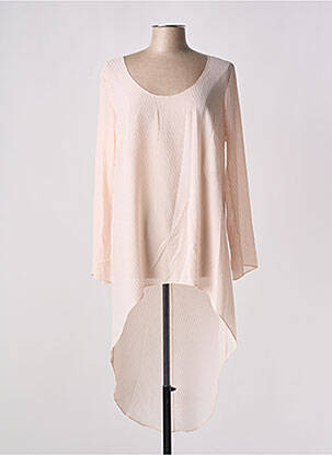 Tunique manches longues col rond rose GIA VENTOLA femme