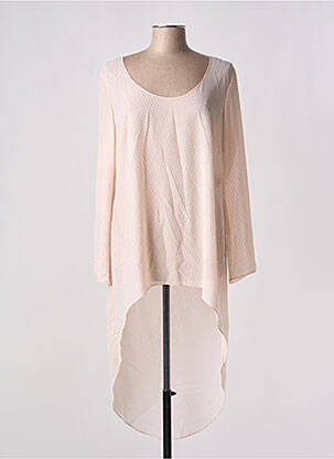 Tunique manches longues col rond rose GIA VENTOLA femme