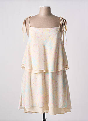 Robe mi-longue imprimé fantaisie fines bretelles rose GIA VENTOLA femme