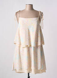 Robe mi-longue imprimé fantaisie fines bretelles rose GIA VENTOLA femme