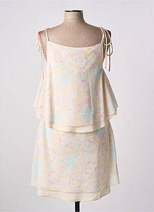 Robe mi-longue imprimé fantaisie fines bretelles rose GIA VENTOLA femme