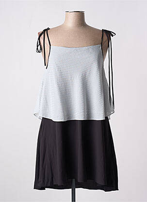 Robe mi-longue coupe fluide fines bretelles noir GIA VENTOLA femme
