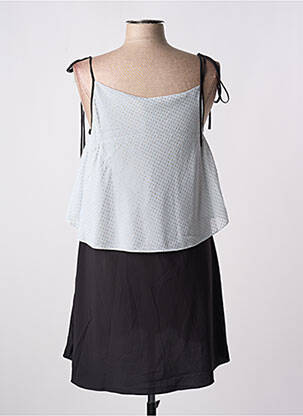 Robe mi-longue coupe fluide fines bretelles noir GIA VENTOLA femme