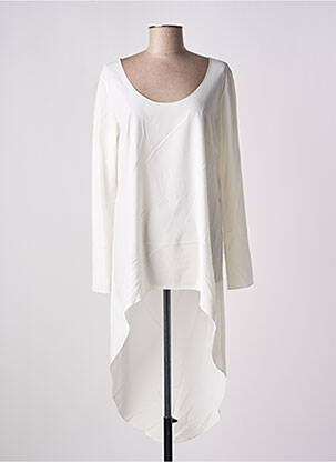 Tunique manches longues col rond blanc GIA VENTOLA femme