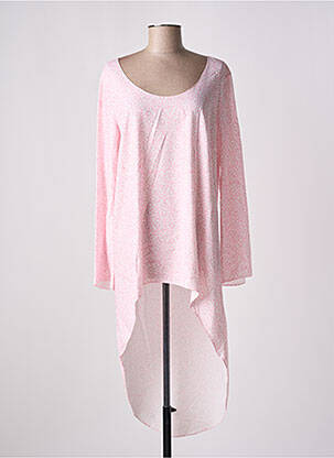Tunique manches longues col rond rose GIA VENTOLA femme