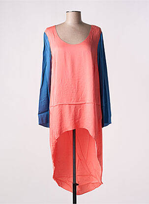 Tunique manches longues col rond rose GIA VENTOLA femme