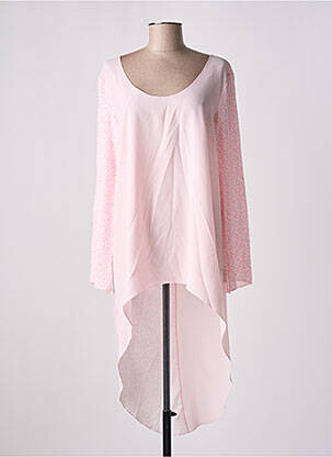 Tunique manches longues col rond rose GIA VENTOLA femme