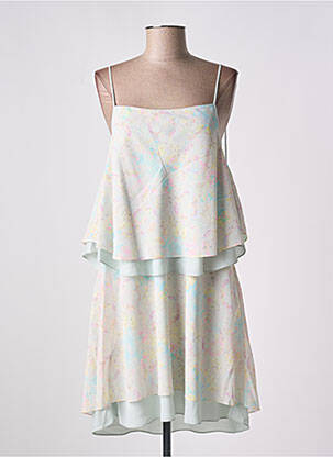 Robe mi-longue coupe évasée fines bretelles bleu GIA VENTOLA femme