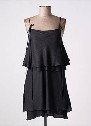 Robe mi-longue fines bretelles noir GIA VENTOLA femme