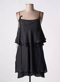 Robe mi-longue fines bretelles noir GIA VENTOLA femme