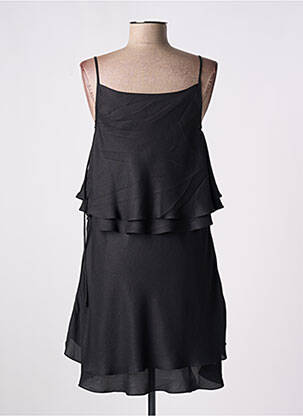 Robe mi-longue fines bretelles noir GIA VENTOLA femme