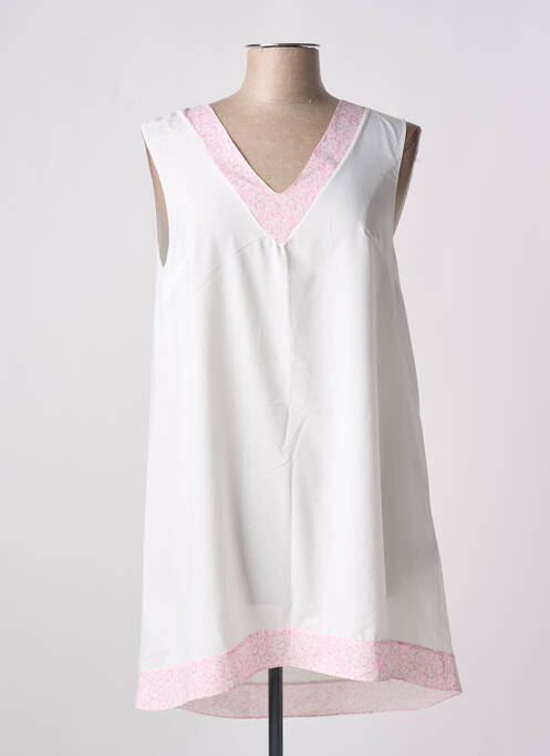 Tunique sans manche col v blanc GIA VENTOLA femme