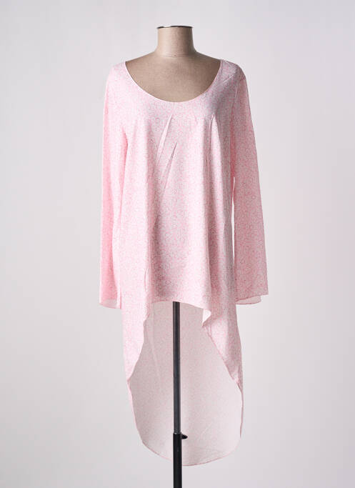 Tunique manches longues imprimé fantaisie rose GIA VENTOLA femme