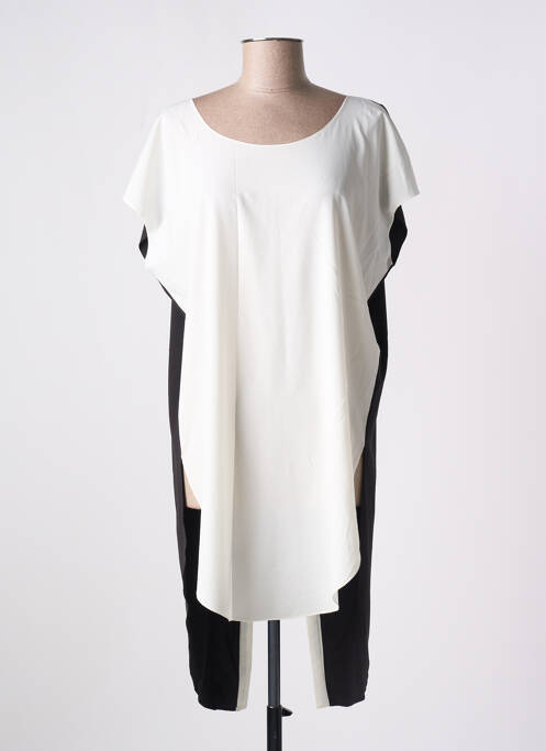 Tunique manches courtes coupe fluide blanc GIA VENTOLA femme