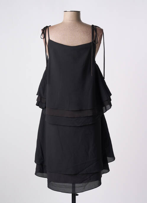 Robe mi-longue fines bretelles noir GIA VENTOLA femme