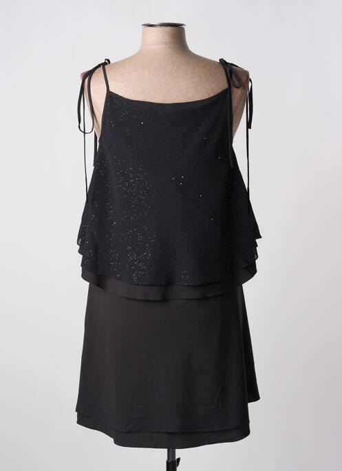 Robe mi-longue noir GIA VENTOLA pour femme